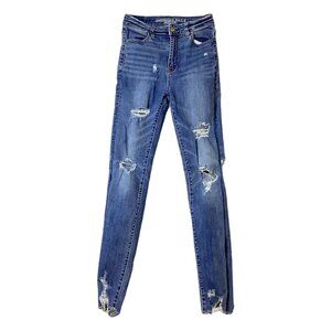 American Eagle Highest Rise Jegging Distressed Stretch Jeans Size 0 Reg